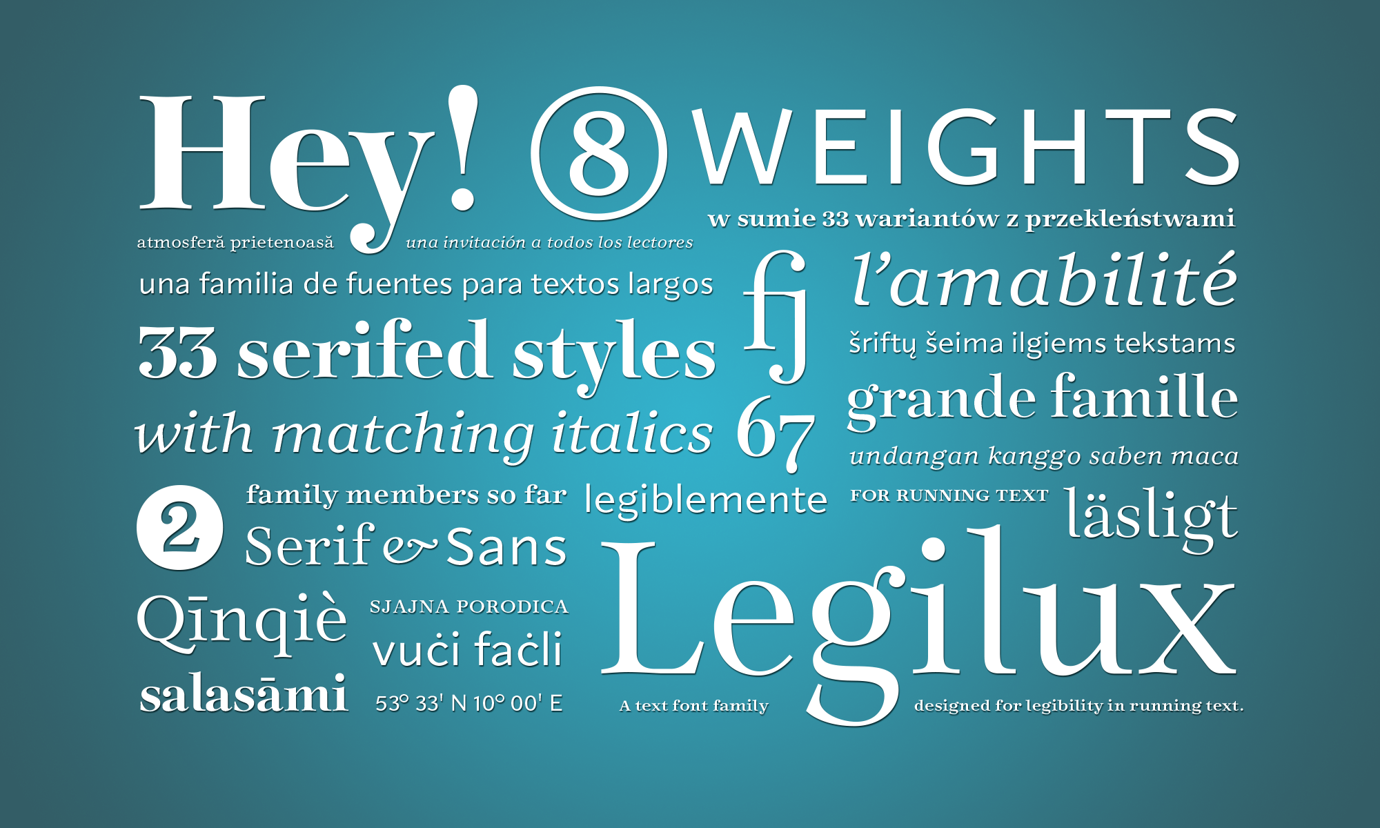 Legilux typeface family with focus on legibility